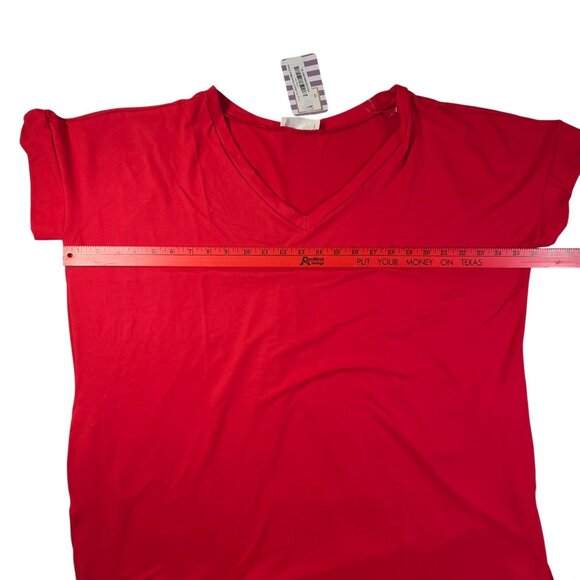 Zenana Maxi Dress Womens XL Red Brushed V-Neck Pockets Side Split Casual  New - Picture 7 of 11